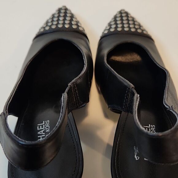 MICHAEL Michael Kors Black Studded Gemma Slingback Heels Women's Sz 6M EUC NICE! - Picture 14 of 15